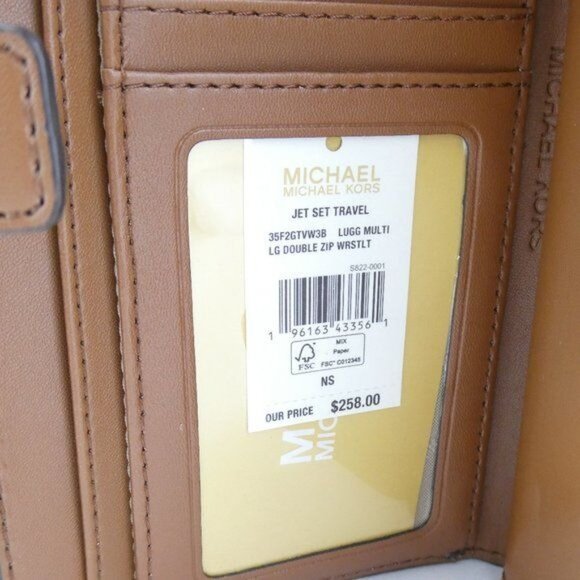 Michael Kors Luggage Multi Jet Set Travel Large Double Zip Wristlet NWT - Picture 4 of 5